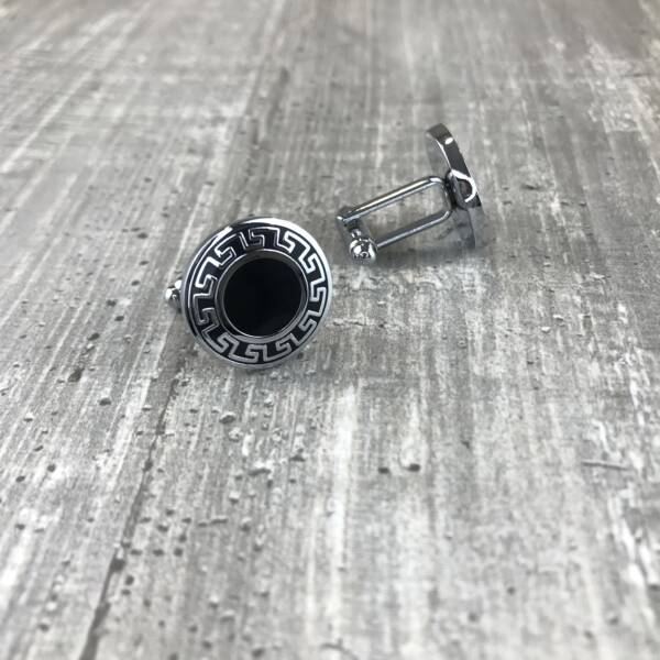 Boutons de manchette grecs noir