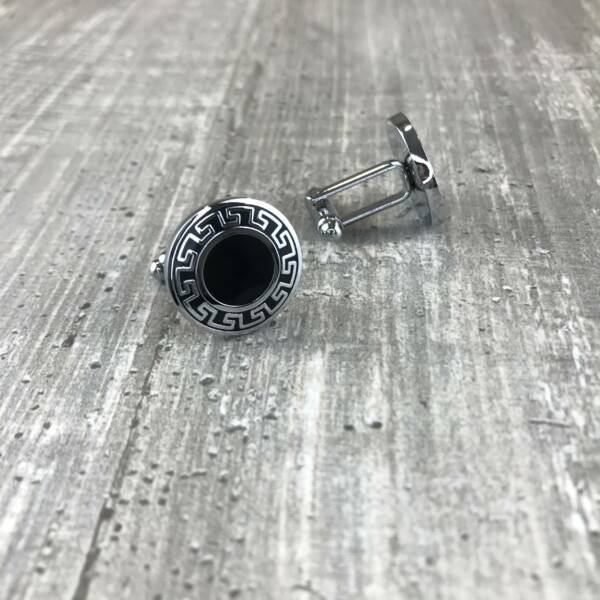 Boutons de manchette grecs noir
