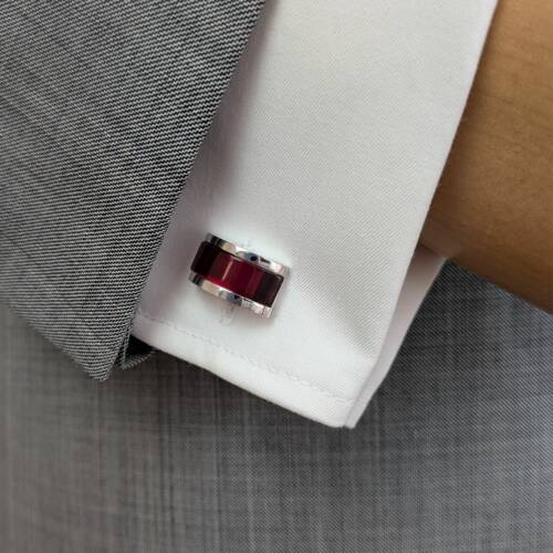 Boutons de manchette Rouge rubis