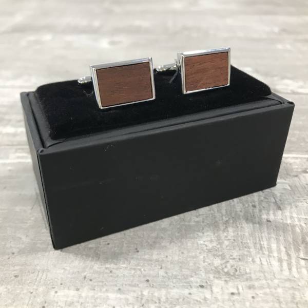 Boutons de manchette bois rectangulaire