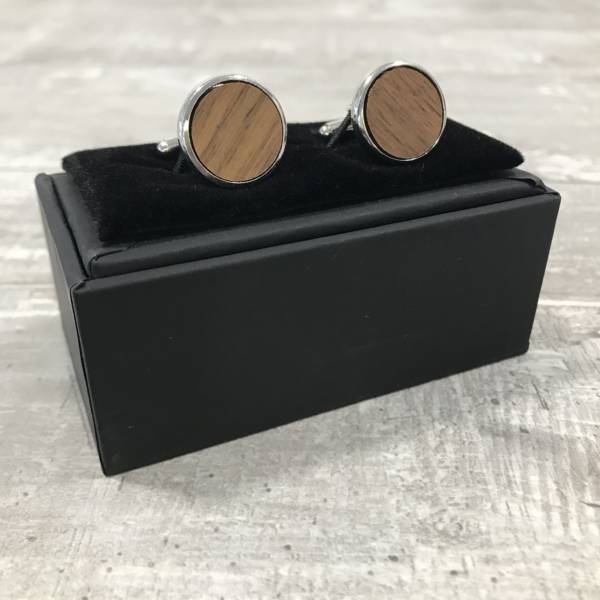 Boutons de manchette bois ronds