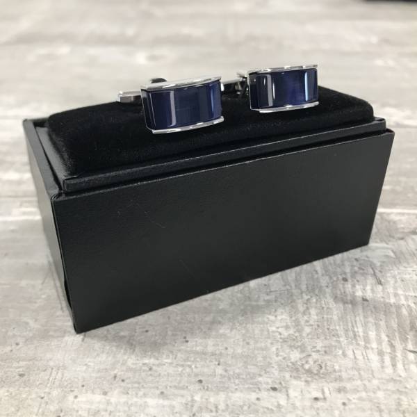 Boutons de manchette bleu saphir