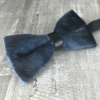 Nœud papillon en velours Plume bleue canard