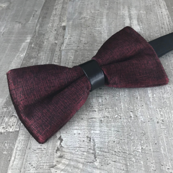 Nœud papillon texturé bordeaux