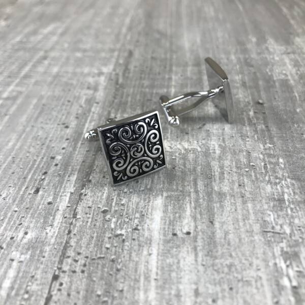 Boutons de manchette argent fleur de lys