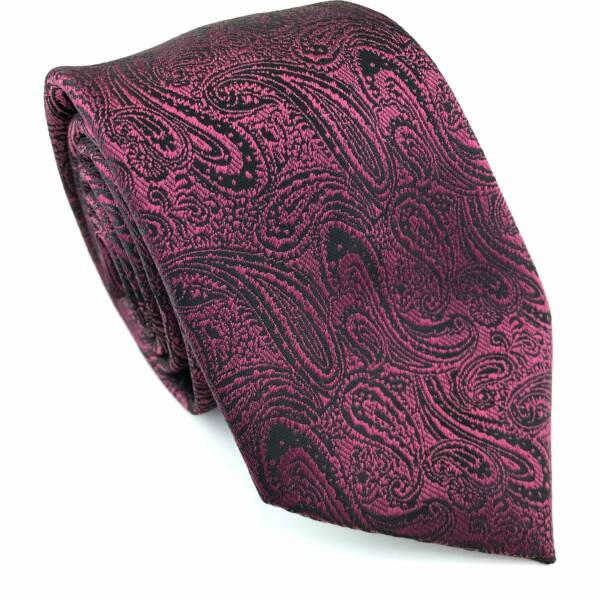 Cravate à motif paisley lie de vin