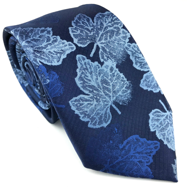 Cravate à motif érable bleu