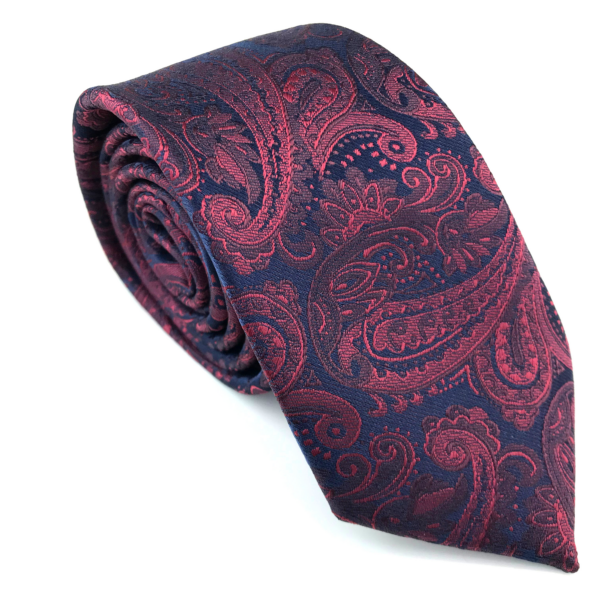 cravate paisley bordeaux
