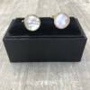 Boutons de manchette ronds nacre et or