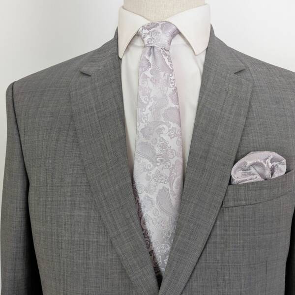 Cravate Paisley blanc cassé