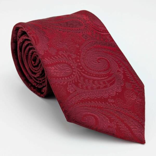 Cravate Paisley rouge
