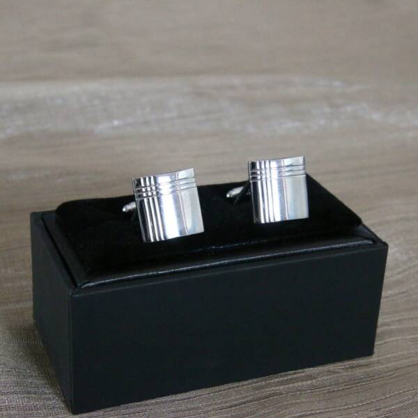 Boutons de manchette carré argent élite