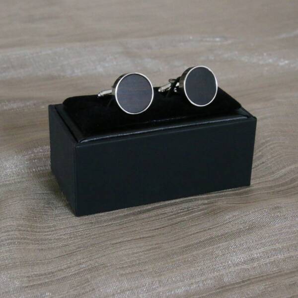 Boutons de manchette bois foncé