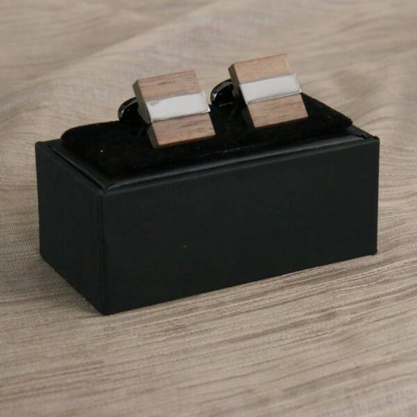 Boutons de manchette en bois et métal