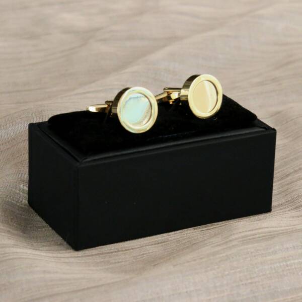 Boutons de manchette or rond