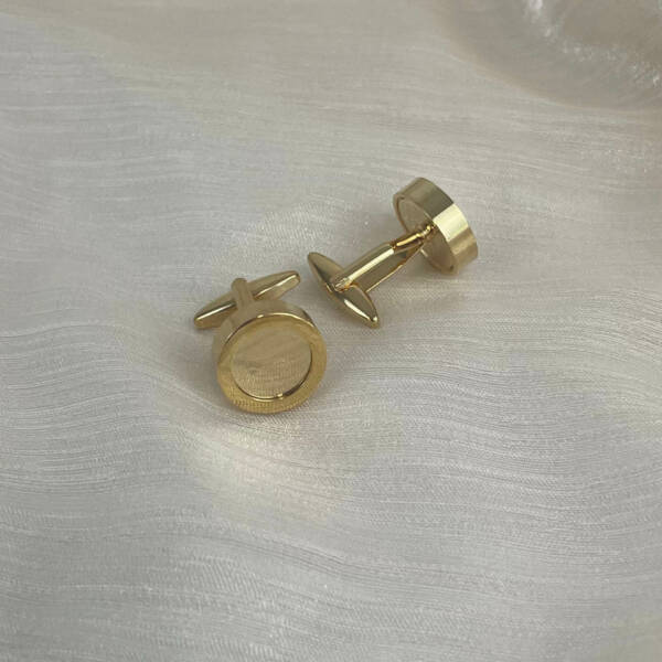 Boutons de manchette or rond
