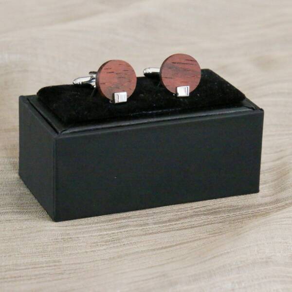 Boutons de manchette bois rond