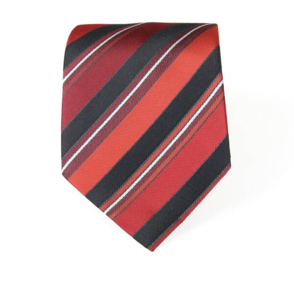 Cravate rayé rouge et noir