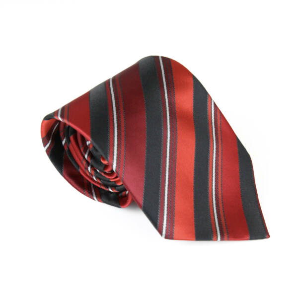 Cravate rayé rouge et noir