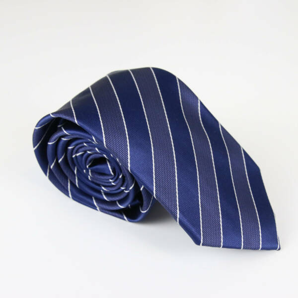 Cravate rayé bleu et blanche