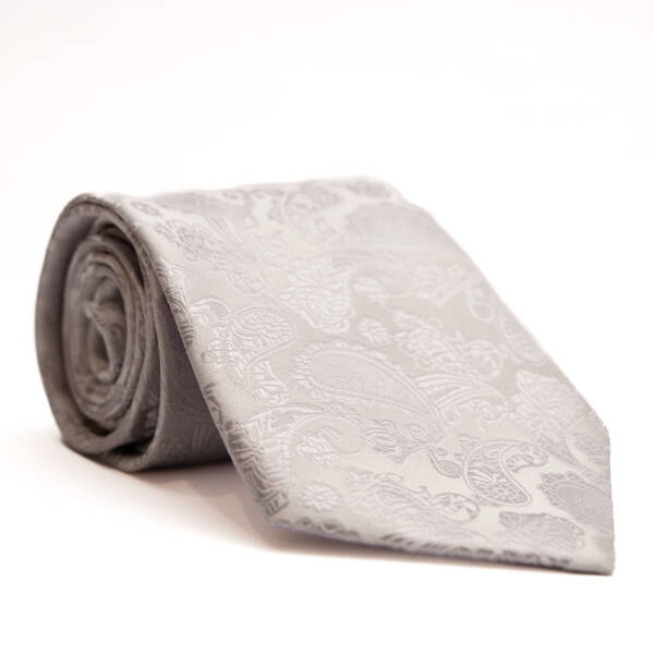 cravate paisley blanc cassé