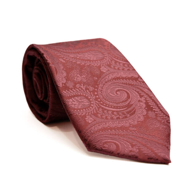 Cravate Paisley rouge