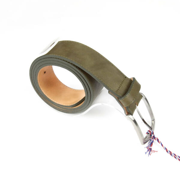 Ceinture française kaki cuir