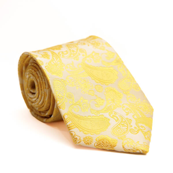 Cravate paisley jaune
