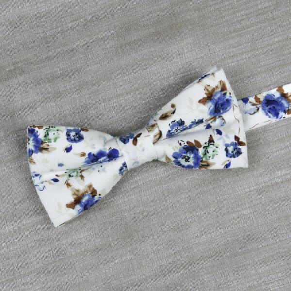 Nœud papillon fleurs bleus