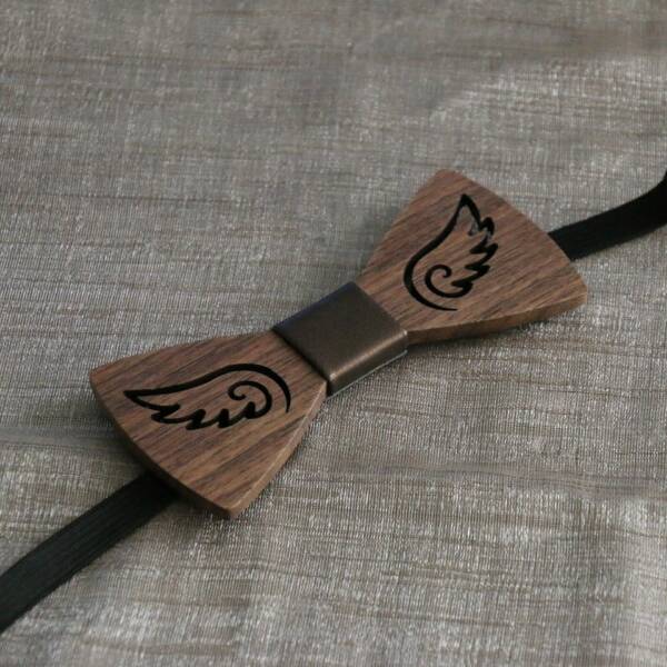 Nœud papillon bois Ailes
