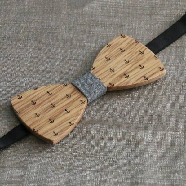 Nœud papillon bois marin