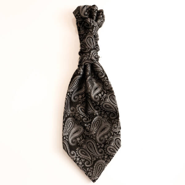 Lavallière Paisley noir & argenté