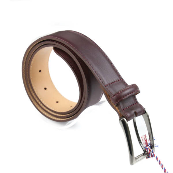 Ceinture française bordeaux cuir