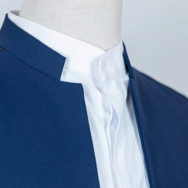 Veste col mao ouvert bleu