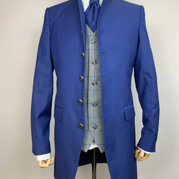 Costume redingote bleu mariage