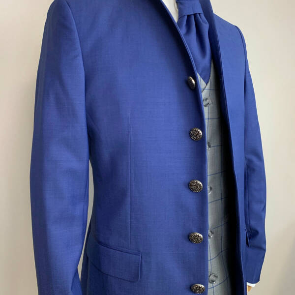 Costume redingote bleu mariage