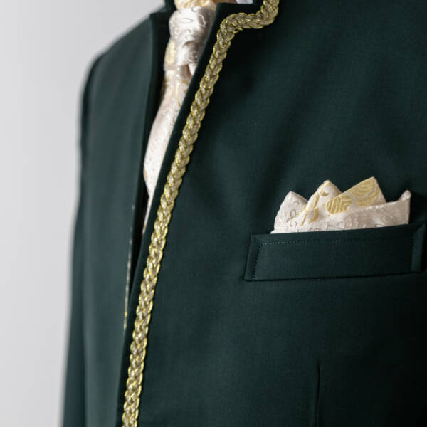 Veste col mao verte