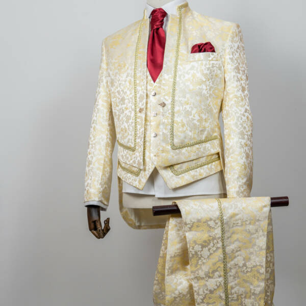 costume col mao doré 3 pièces