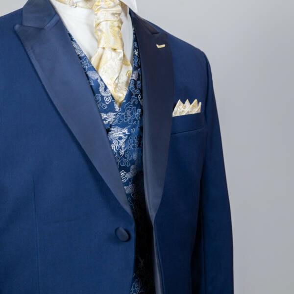 Veste smoking redingote bleu
