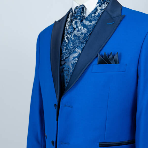 Veste smoking redingote bleu