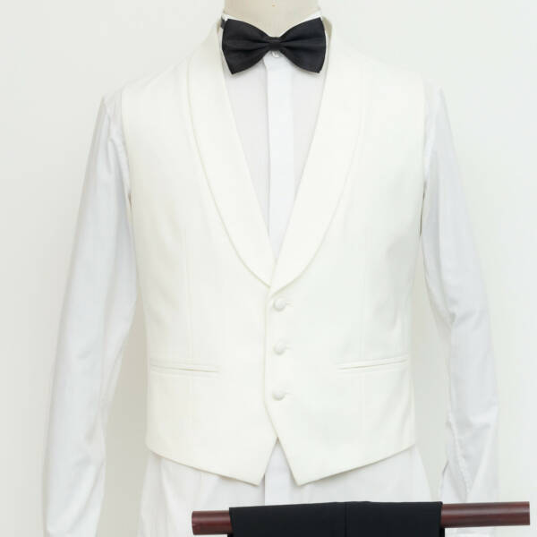 Gilet blanc col revers