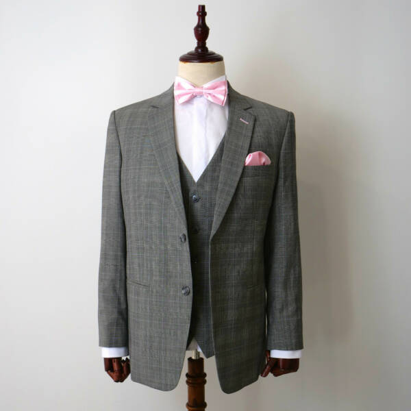 costume gris à carreaux cérémonie