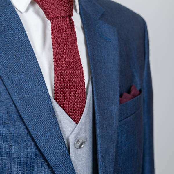 Costume bleu texturé cérémonie