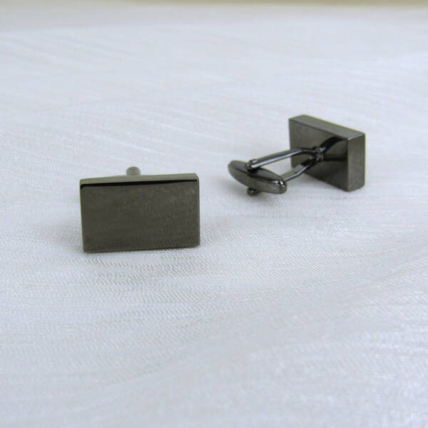 Boutons de manchette rectangle anthracite