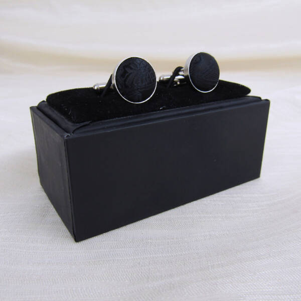 Boutons de manchette textile noir